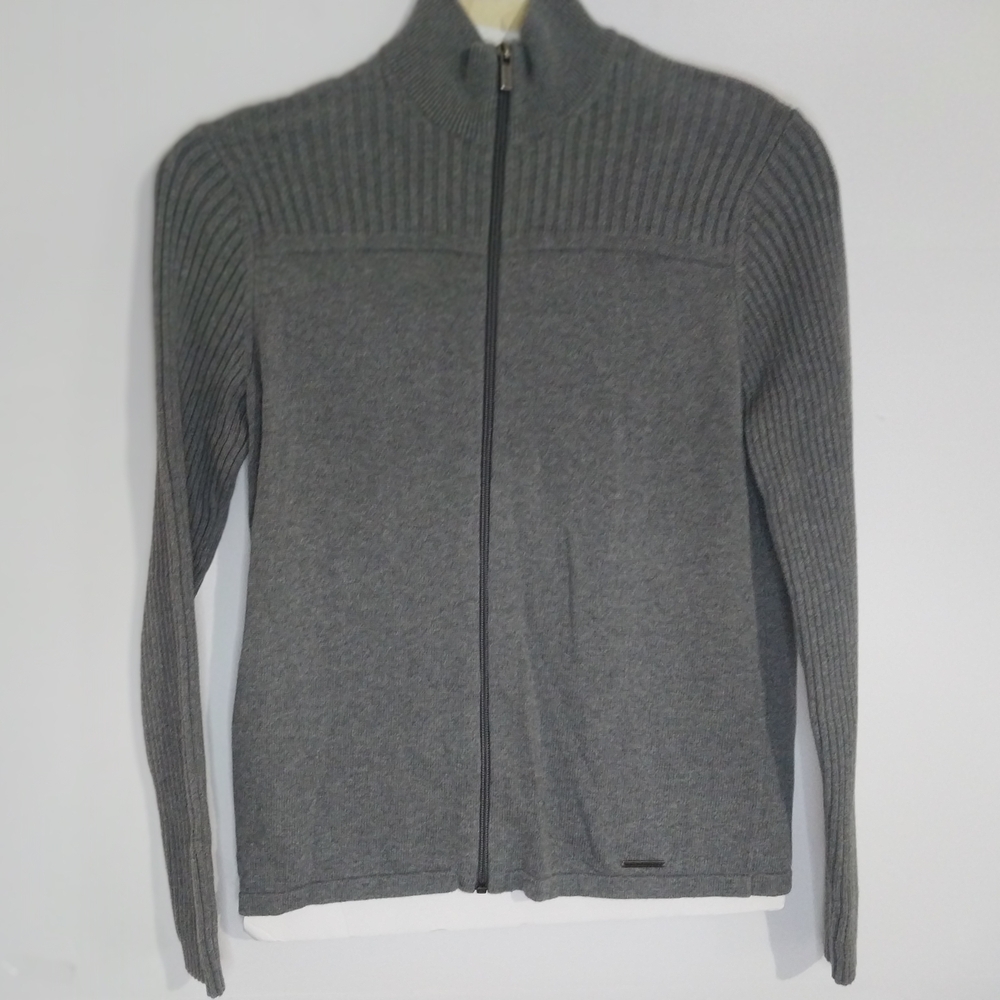 Michael Kors Men's Charcoal Zip-Up Sweater